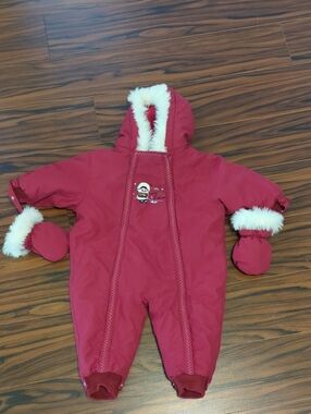 Infant One-Piece Snowsuit with Faux Fur Trim 18 months